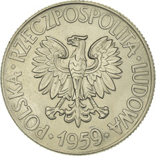 Moneta, Polonia, 10 Zlotych, 1959, Warsaw, Kopernik, BB+, Rame-nichel, KM:51