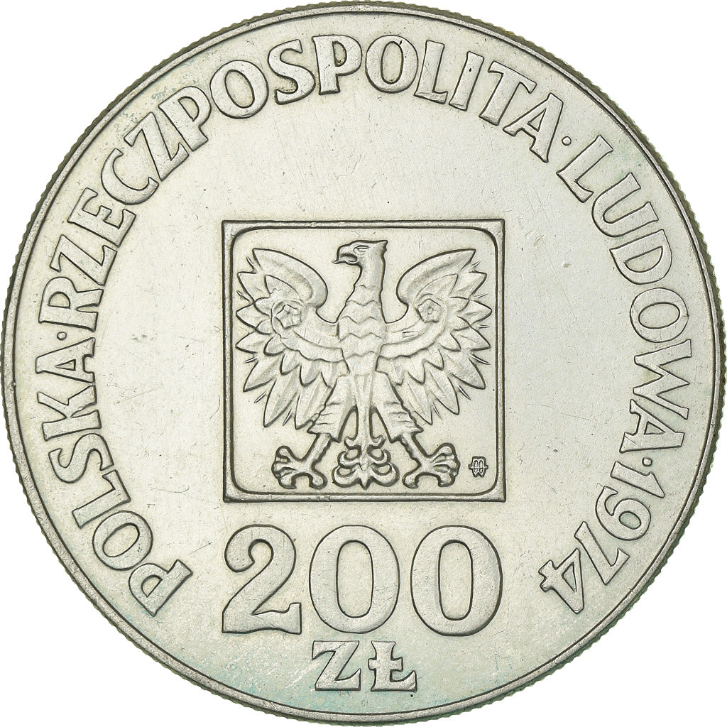 Münze, Polen, 200 Zlotych, 1974, Warsaw, SS+, Silber, KM:72