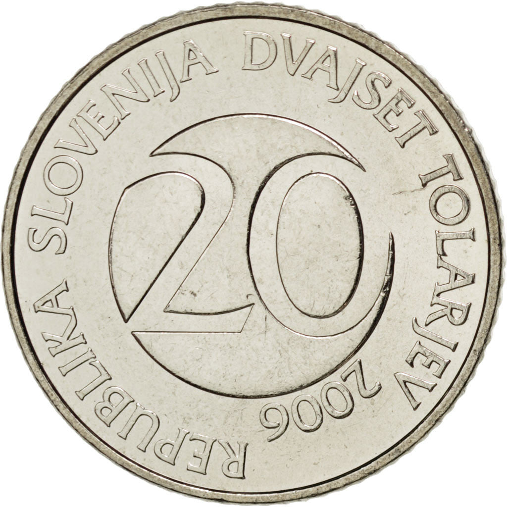 SLOVENIA, 20 Tolarjev, 2006, Kremnica, KM #51, MS(65-70), Copper-Nickel, 24,...
