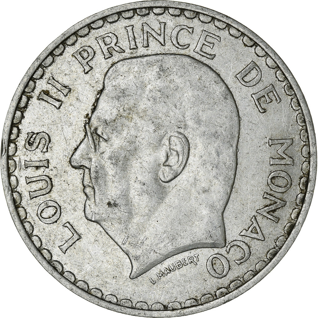 Coin, Monaco, Louis II, 5 Francs, 1945, VF(30-35), Aluminum, KM:122