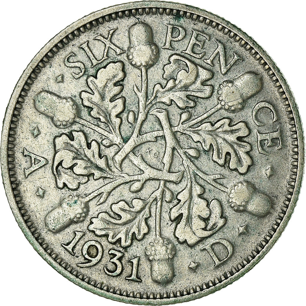 Coin, Great Britain, George V, 6 Pence, 1931, EF(40-45), Silver, KM:832