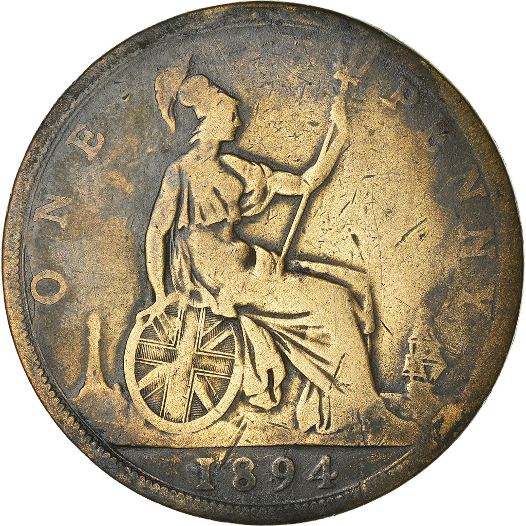 Monnaie, Grande-Bretagne, Victoria, Penny, 1894, B+, Bronze, KM:755