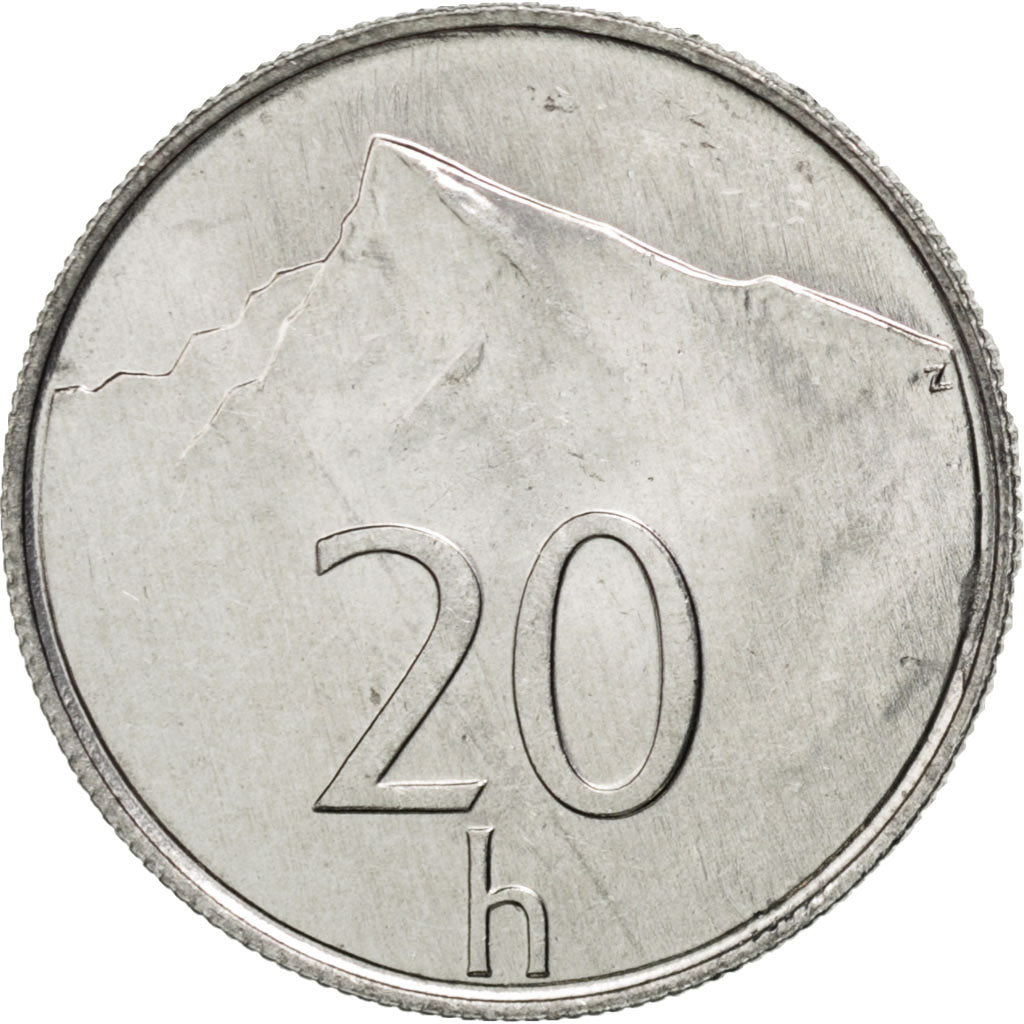 SLOVAKIA, 20 Halierov, 1996, KM #18, MS(65-70), Aluminum, 19.5, 1.00