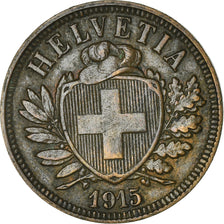 Coin, Switzerland, 2 Rappen, 1915, Bern, EF(40-45), Bronze, KM:4.2