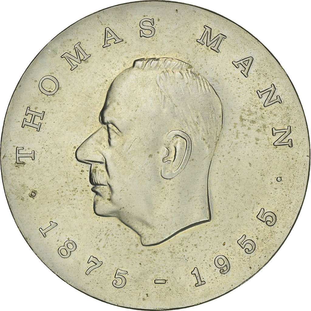 Coin, GDR, 100th anniversary T. Mann, 5 Mark, 1975, AU(50-53), KM:54