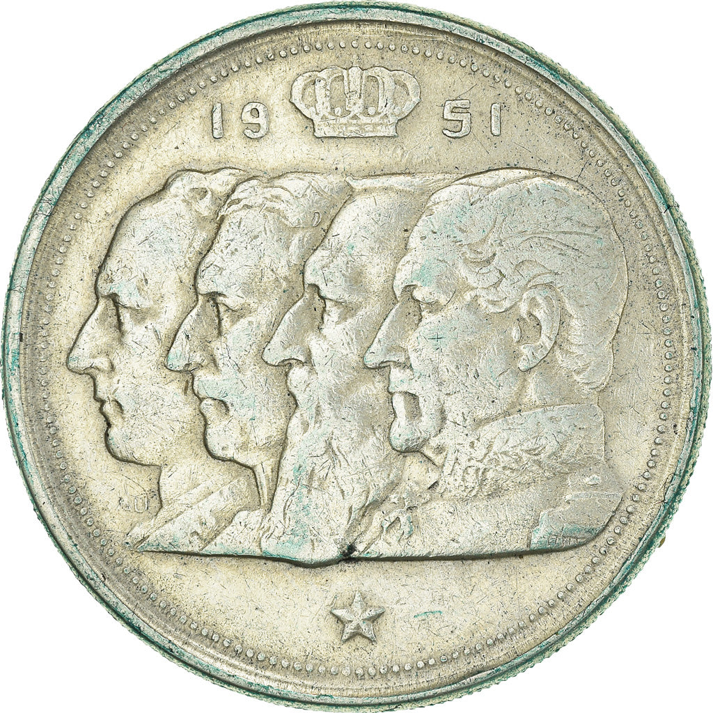 Coin, Belgium, 100 Francs, 100 Frank, 1951, EF(40-45), Silver, KM:139.1