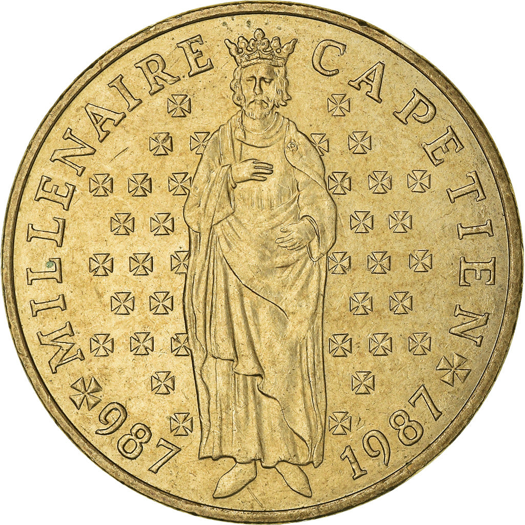 Moneta, Francia, Hugues Capet, 10 Francs, 1987, BB+, Argento, KM:961