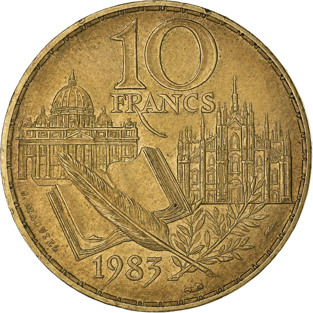 Coin, France, Stendhal, 10 Francs, 1983, EF(40-45), Nickel-Bronze, KM:953