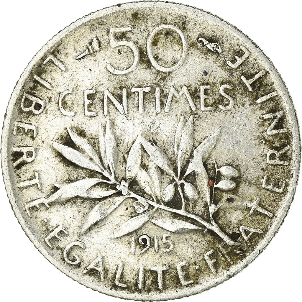 Coin, France, Semeuse, 50 Centimes, 1915, Paris, EF(40-45), Silver, KM:854