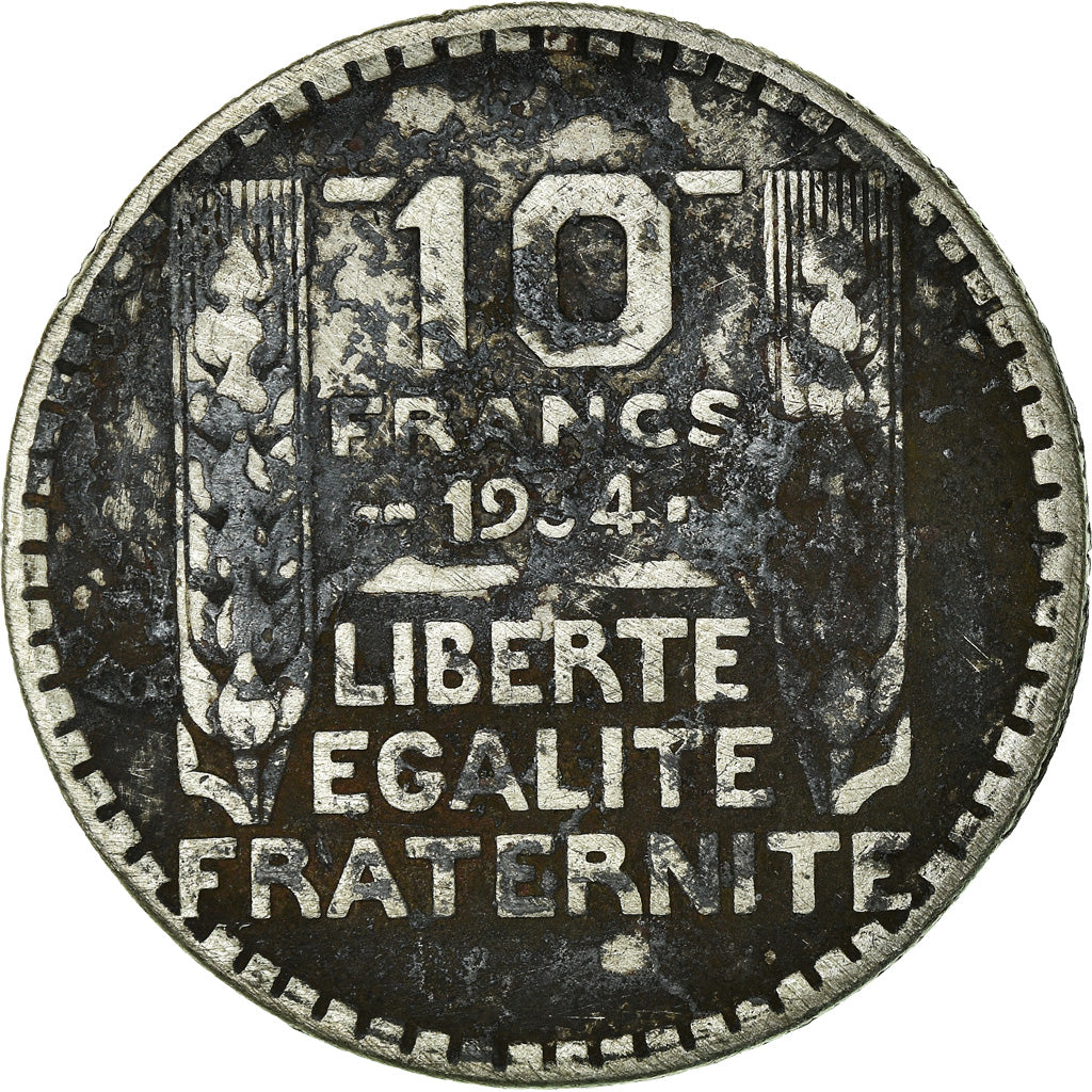 Coin, France, Turin, 10 Francs, 1934, Paris, VF(20-25), Silver, KM:878