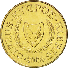 Coin, Cyprus, 5 Cents, 2004, MS(65-70), Nickel-brass, KM:55.3