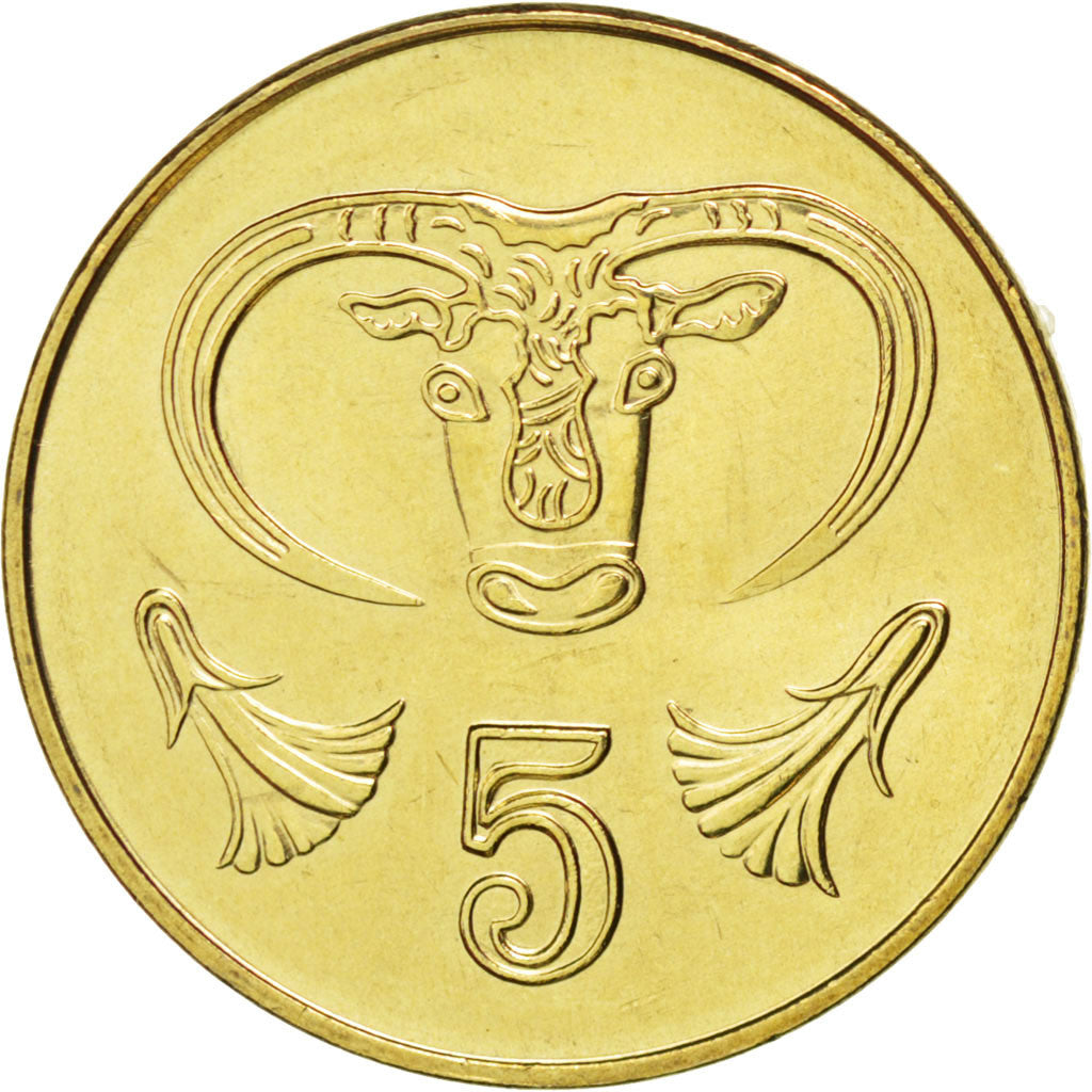 Coin, Cyprus, 5 Cents, 2004, MS(65-70), Nickel-brass, KM:55.3