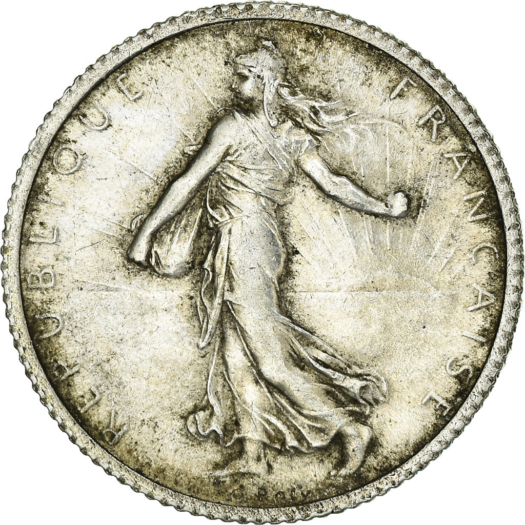 Coin, France, Semeuse, Franc, 1918, Paris, AU(50-53), Silver, KM:844.1