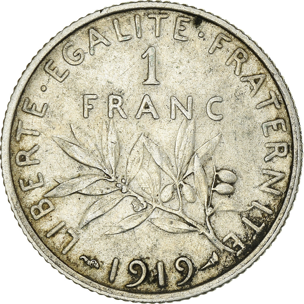 Monnaie, France, Semeuse, Franc, 1919, Paris, TTB, Argent, KM:844.1