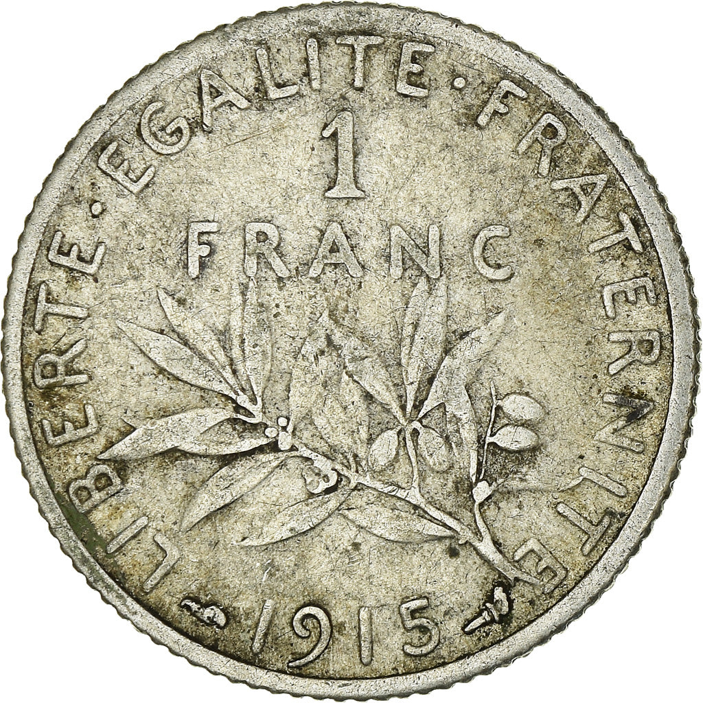 Coin, France, Semeuse, Franc, 1915, Paris, EF(40-45), Silver, KM:844.1