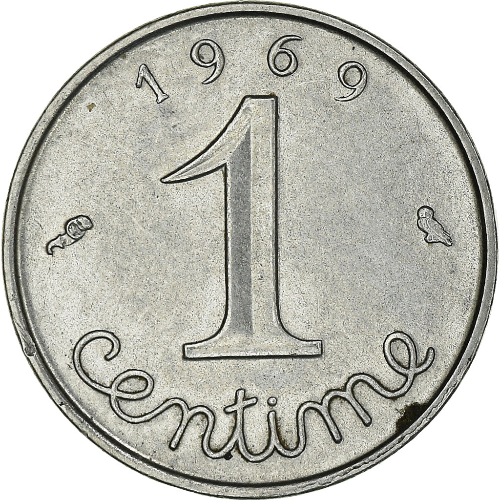 Moeda, França, Épi, Centime, 1969, Paris, AU(50-53), Aço Inoxidável, KM:928