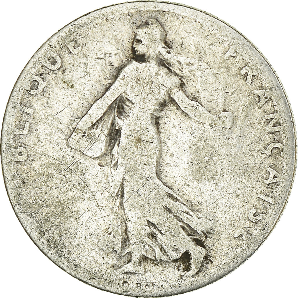 Moeda, França, Semeuse, 50 Centimes, 1905, Paris, F(12-15), Prata, KM:854