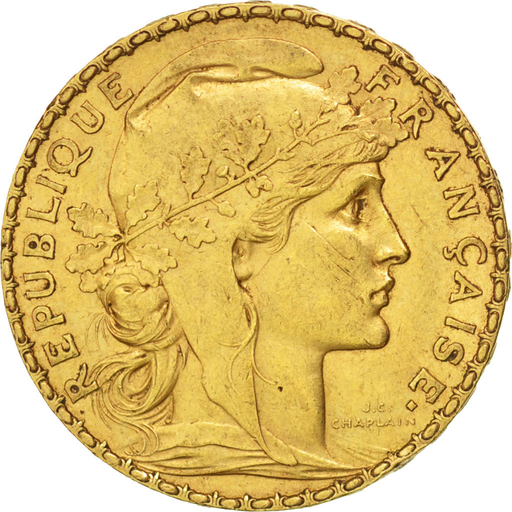 FRANCE, Marianne, 20 Francs, 1900, Paris, KM #847, EF(40-45), Gold, Gadoury...