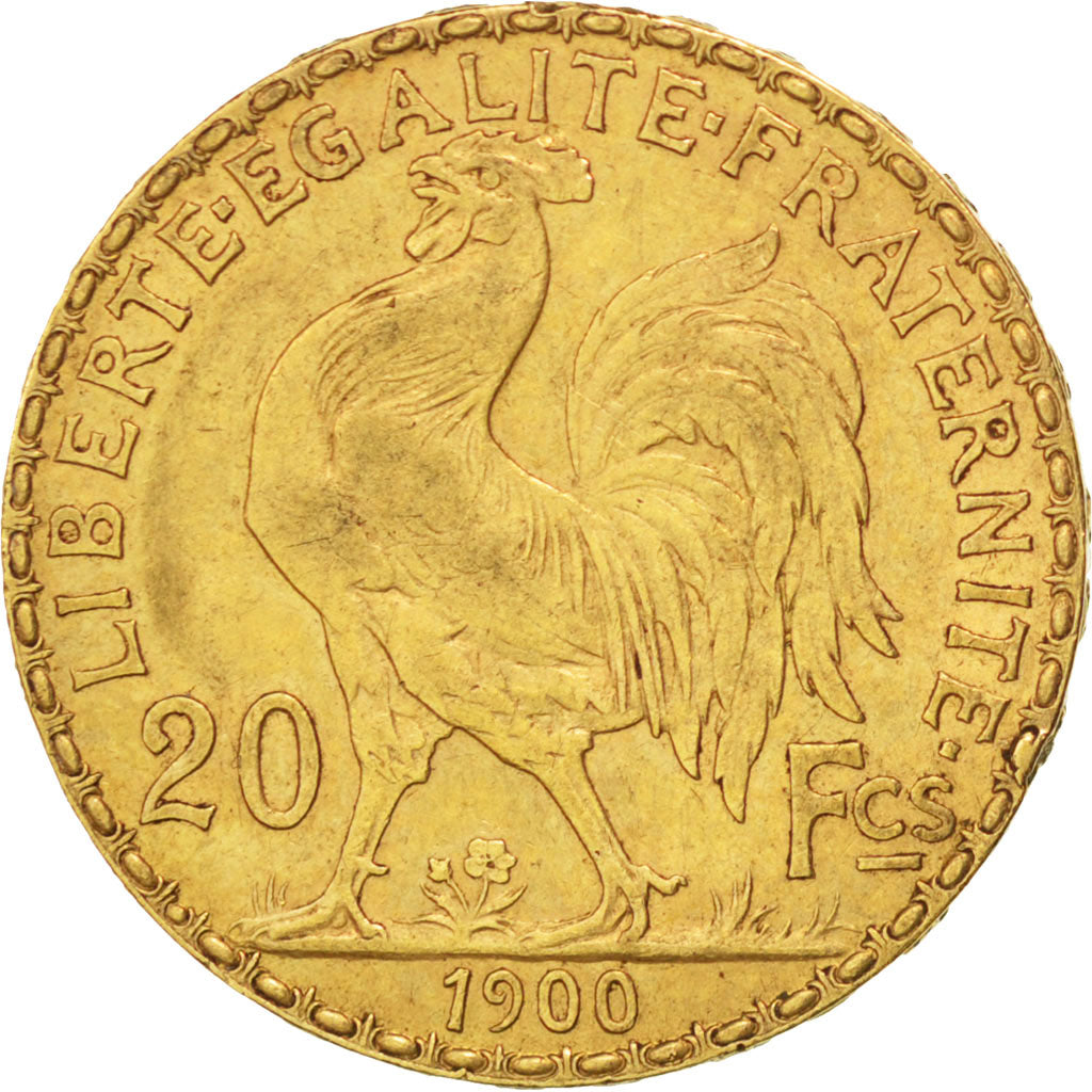 FRANCE, Marianne, 20 Francs, 1900, Paris, KM #847, EF(40-45), Gold, Gadoury...