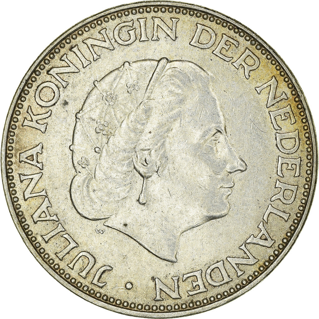 Monnaie, Pays-Bas, Juliana, 2-1/2 Gulden, 1964, TTB+, Argent, KM:185