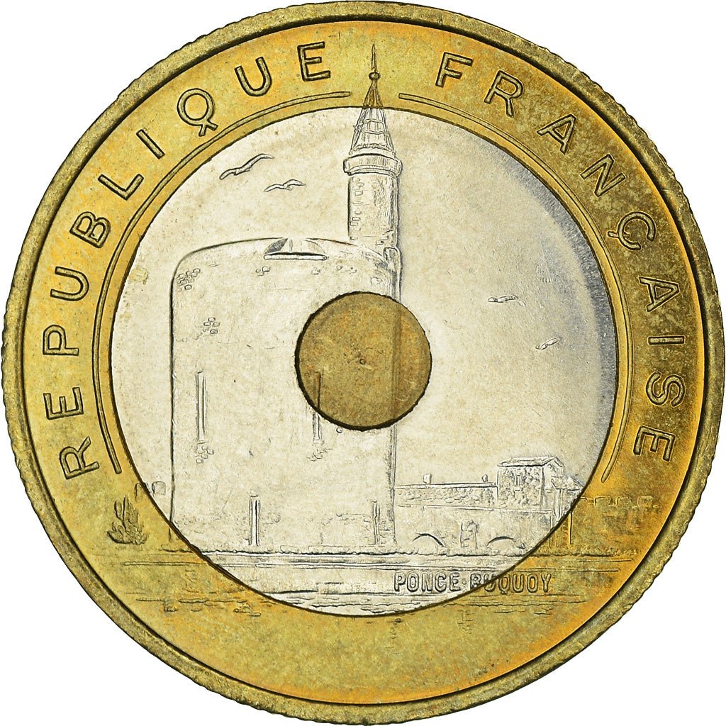 Coin, France, Jeux Méditerranéens, 20 Francs, 1993, AU(55-58), Tri-Metallic