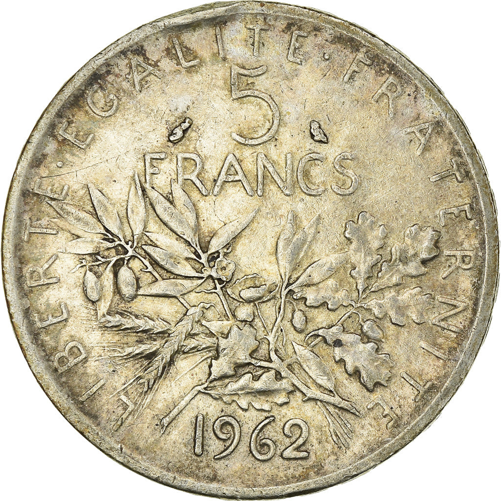 Coin, France, Semeuse, 5 Francs, 1962, EF(40-45), Silver, KM:926