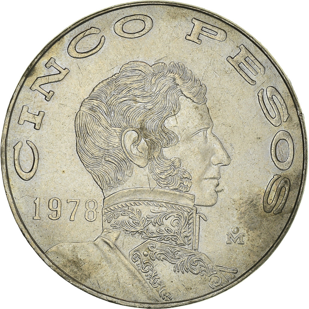 Moneda, México, 5 Pesos, 1978, Mexico City, EBC, Cobre - níquel, KM:472