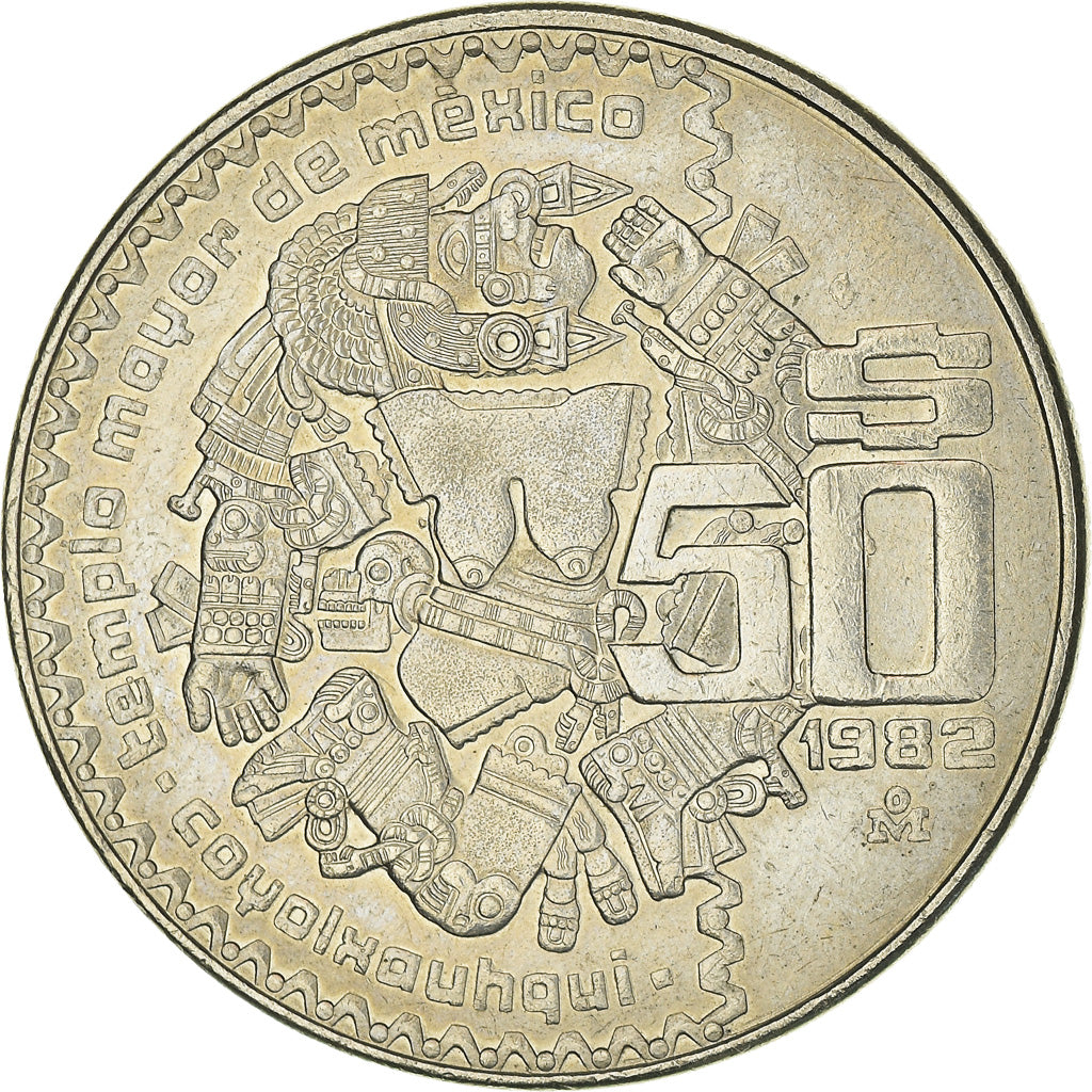 Moneda, México, 50 Pesos, 1982, Mexico City, MBC, Cobre - níquel, KM:490