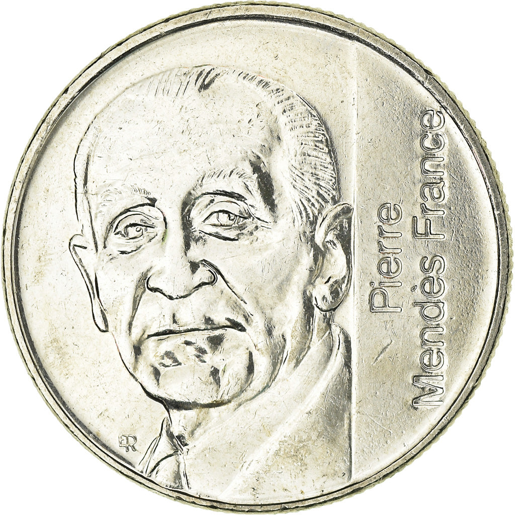 Coin, France, Mendès France, 5 Francs, 1992, Paris, AU(50-53), Nickel, KM:1006