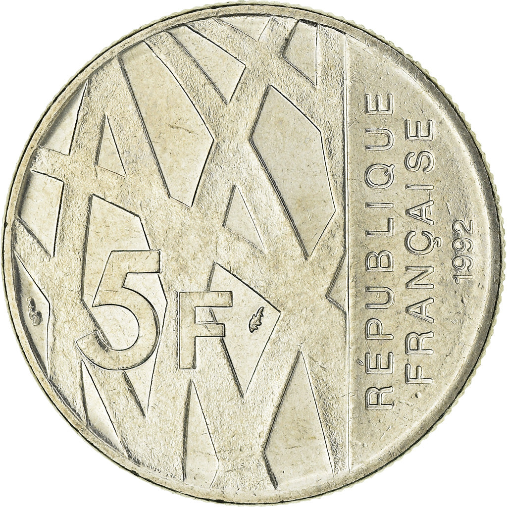 Coin, France, Mendès France, 5 Francs, 1992, Paris, AU(50-53), Nickel, KM:1006
