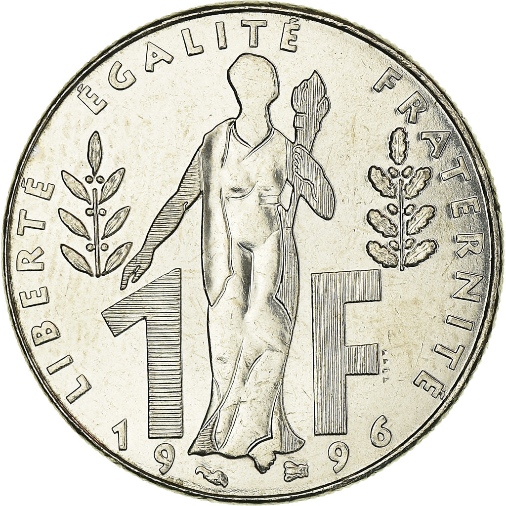 Coin, France, Jacques Rueff, Franc, 1996, AU(55-58), Nickel, KM:1160