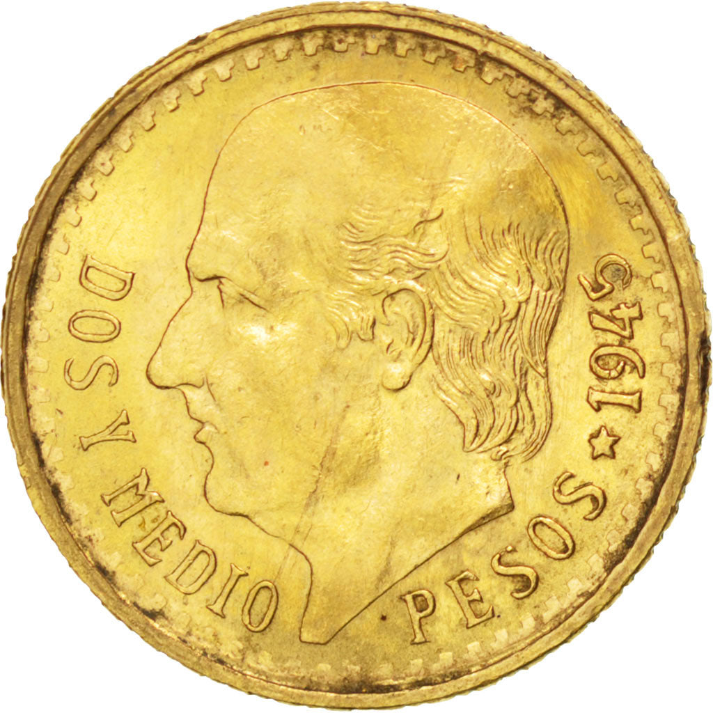 Mexique, République, 2 1/2 Pesos, 1945, Mexico City, KM 463