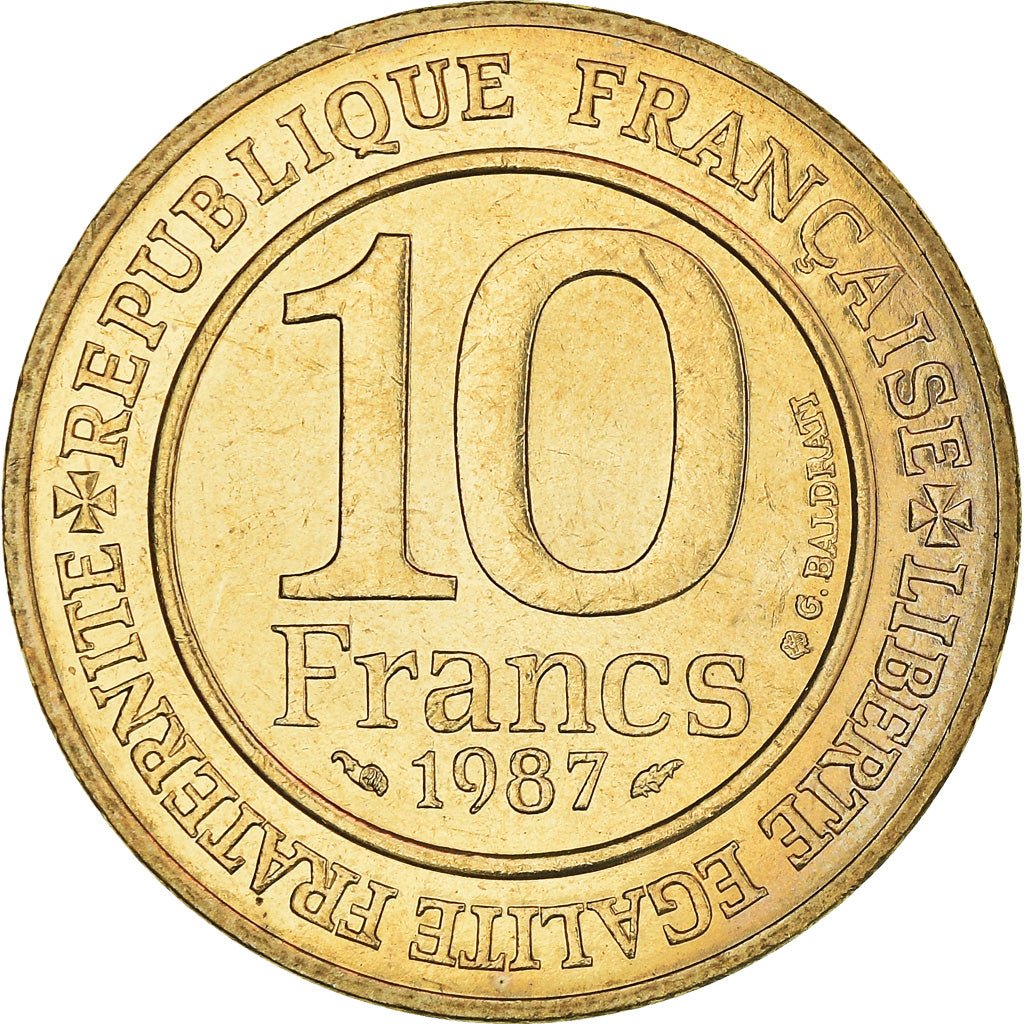 Coin, France, 10 Francs, 1987, AU(50-53), Nickel-Bronze, KM:961d