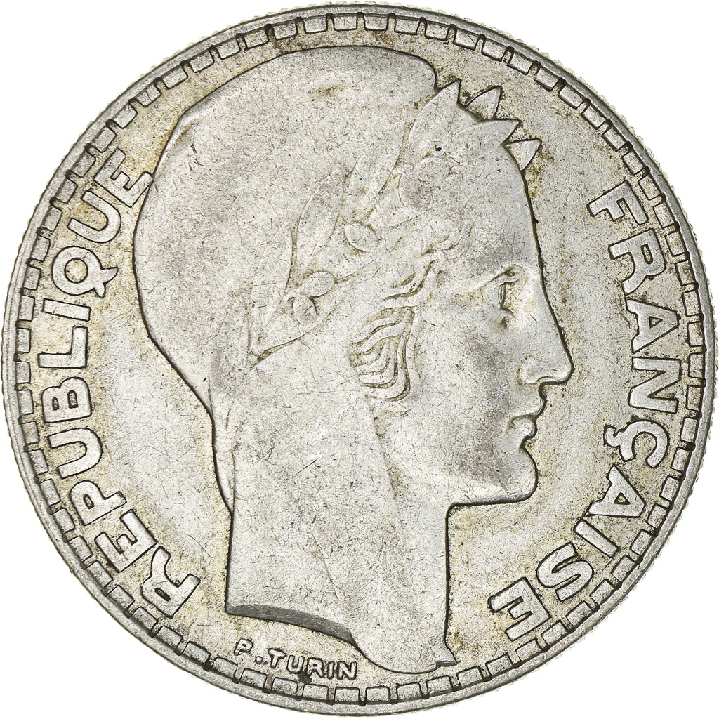 Moeda, França, Turin, 20 Francs, 1933, Paris, EF(40-45), Prata, KM:879