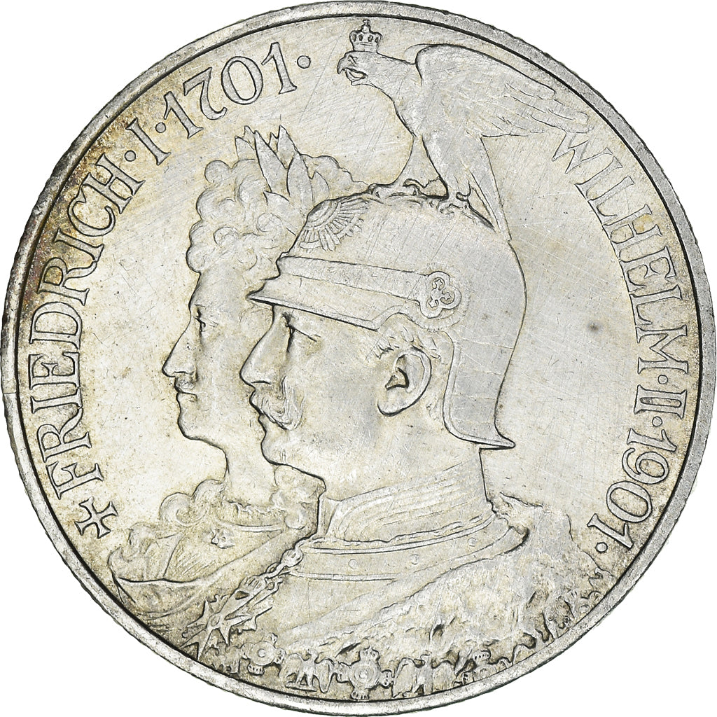 Coin, German States, PRUSSIA, Wilhelm II, 2 Mark, 1901, Berlin, Cleaned