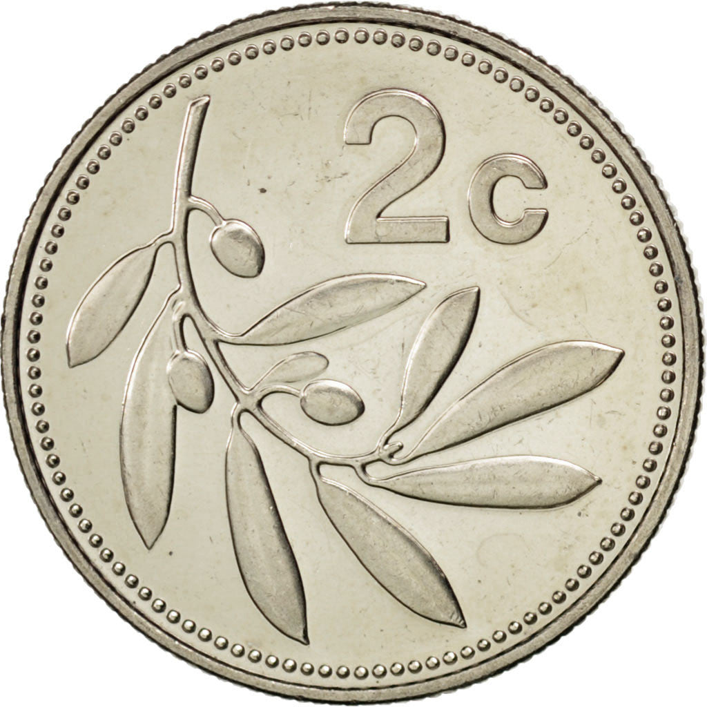Coin, Malta, 2 Cents, 2005, MS(65-70), Copper-nickel, KM:94