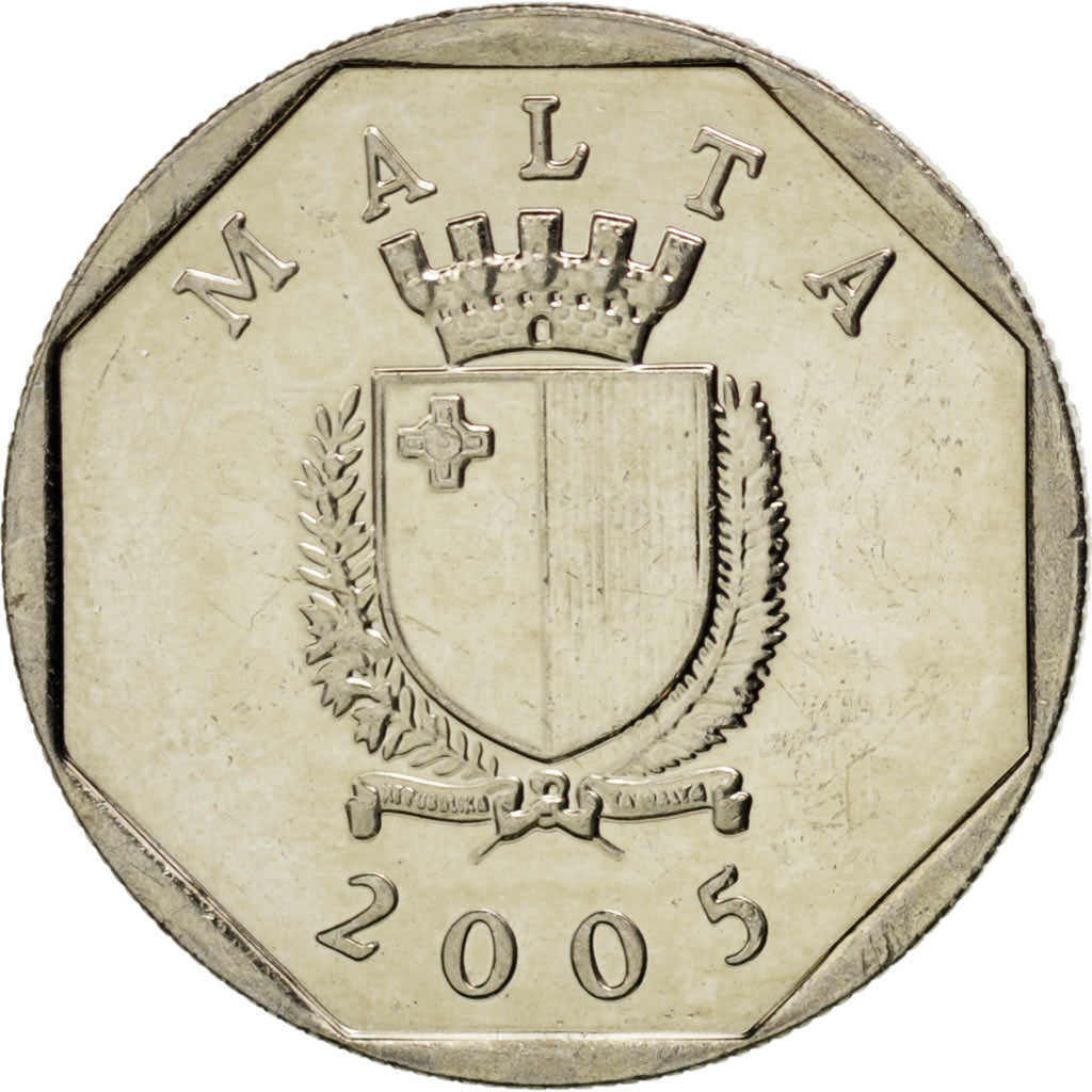 MALTA, 5 Cents, 2005, KM #95, MS(65-70), Copper-Nickel, 19.78, 3.54