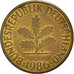 Coin, GERMANY - FEDERAL REPUBLIC, 10 Pfennig, 1986, Stuttgart, AU(50-53), Brass
