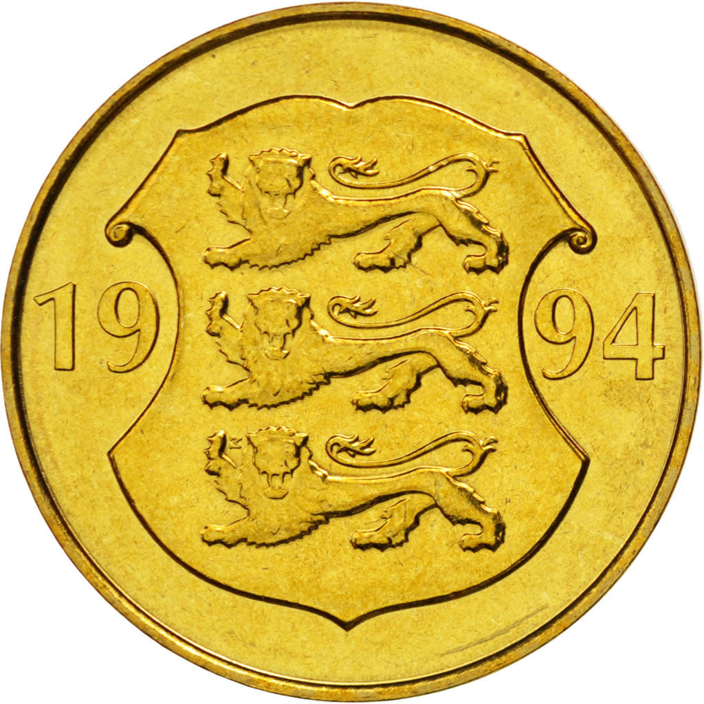 Coin, Estonia, 5 Krooni, 1994, MS(65-70), Aluminum-Bronze, KM:30