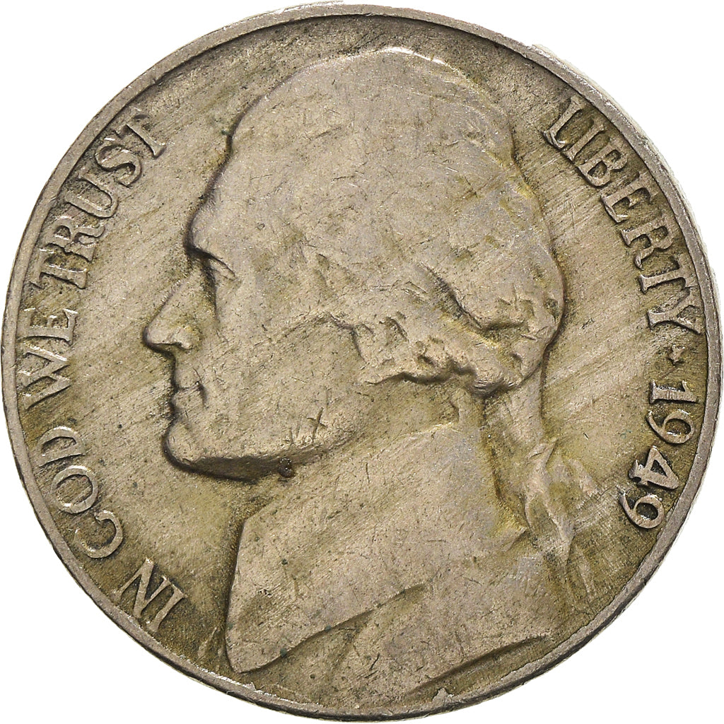 Münze, Vereinigte Staaten, Jefferson Nickel, 5 Cents, 1949, U.S. Mint