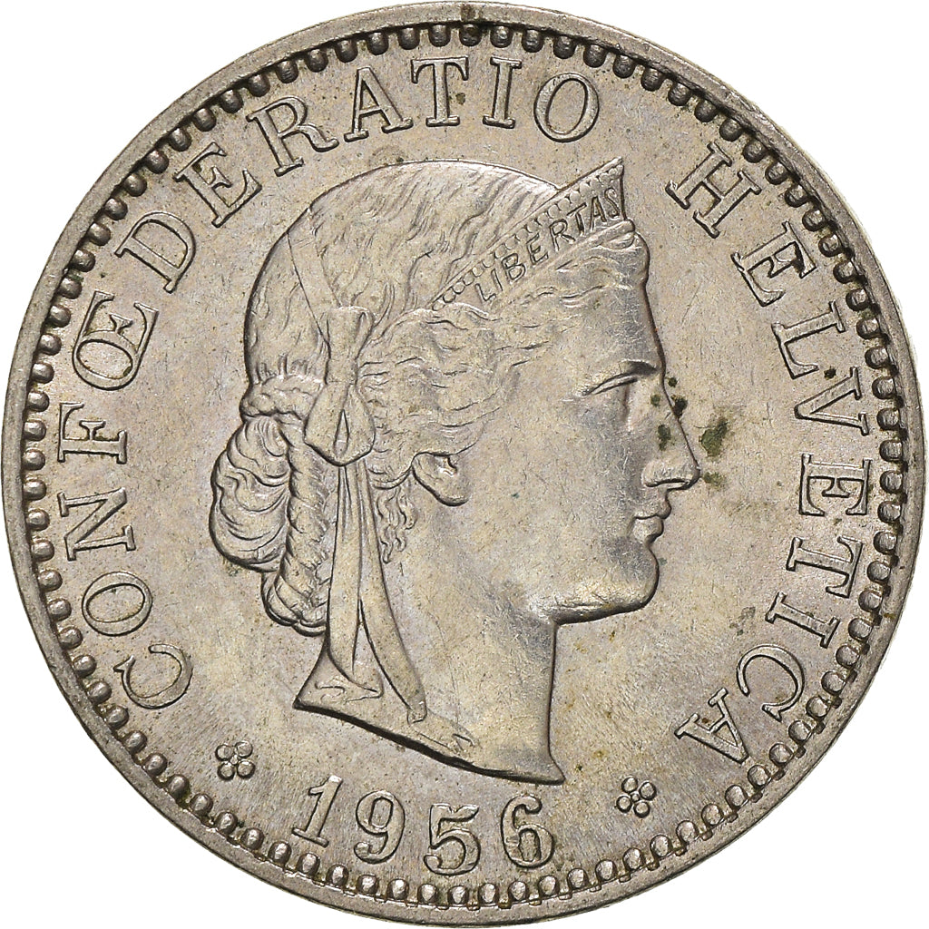 Monnaie, Suisse, 20 Rappen, 1956, Bern, SUP, Cupro-nickel, KM:29a