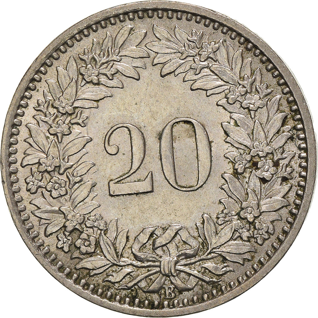Monnaie, Suisse, 20 Rappen, 1956, Bern, SUP, Cupro-nickel, KM:29a