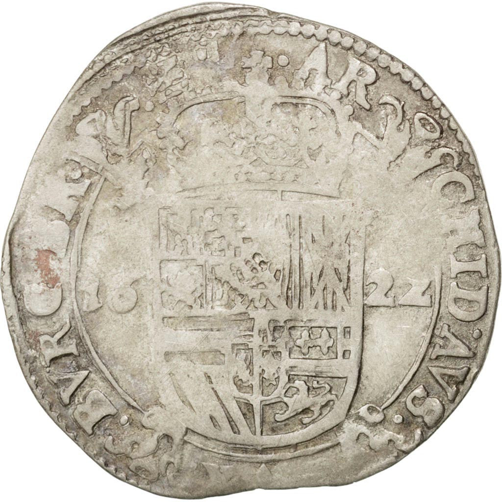 Coin, Spanish Netherlands, BRABANT, Escalin, 1622, Antwerp, VF(30-35), Silver