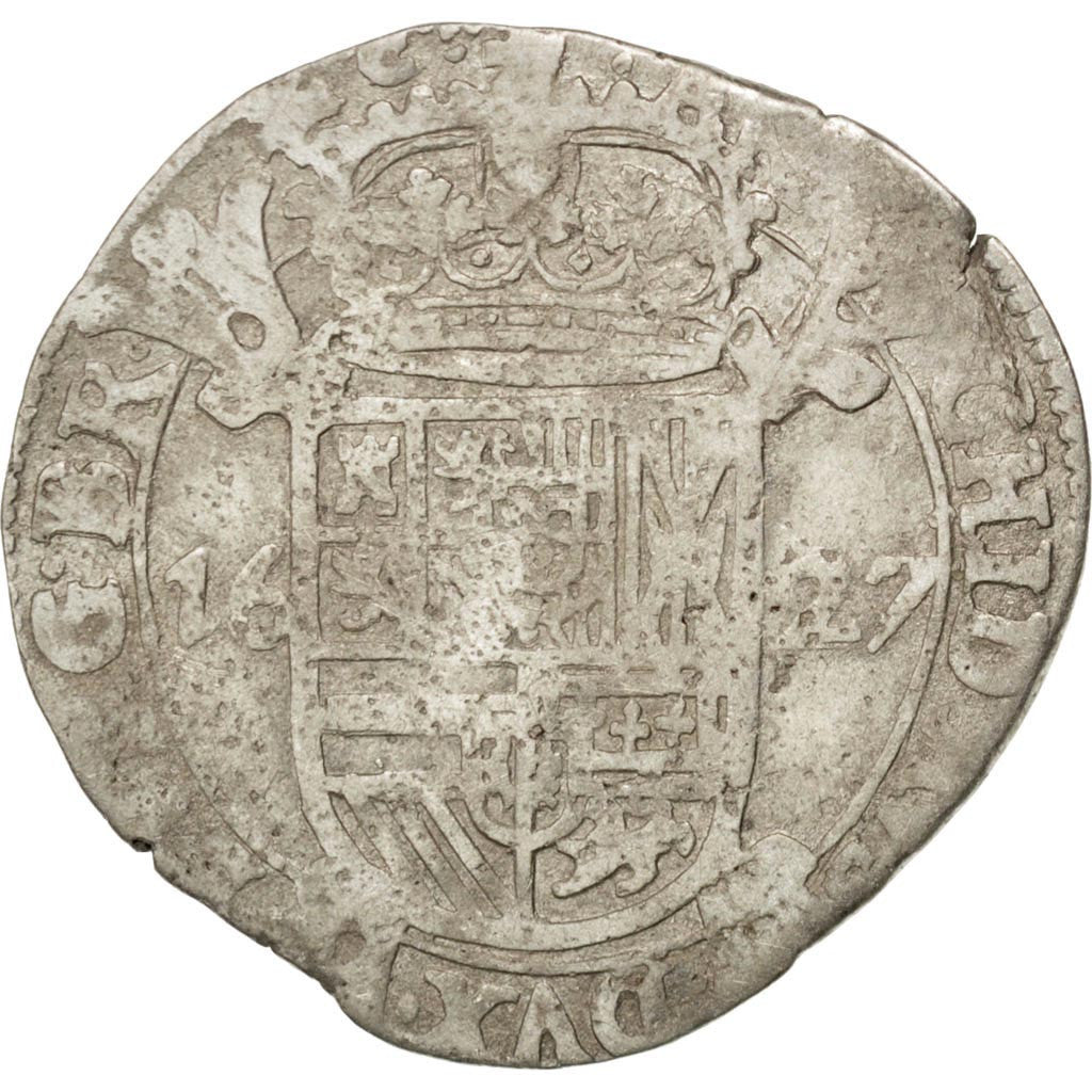 Coin, Spanish Netherlands, BRABANT, Escalin, 1627, Antwerp, VF(20-25), Silver