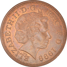 Coin, Great Britain, Elizabeth II, 2 Pence, 1999, AU(50-53), Copper Plated