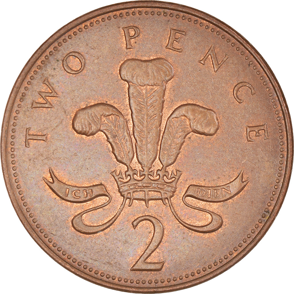 Coin, Great Britain, Elizabeth II, 2 Pence, 1999, AU(50-53), Copper Plated