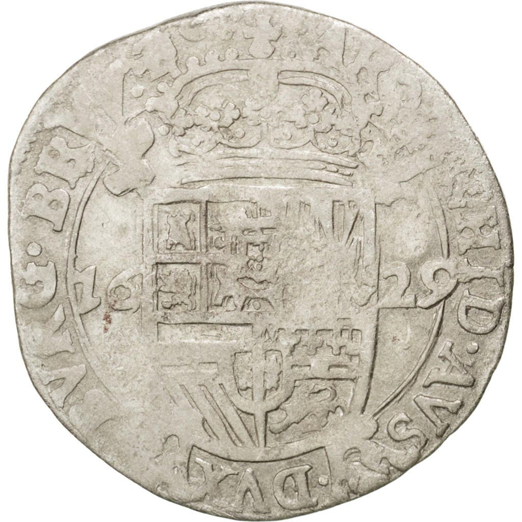 SPANISH NETHERLANDS, Escalin, 1629, Antwerp, KM #52.1, VF(30-35), Silver, 5.02