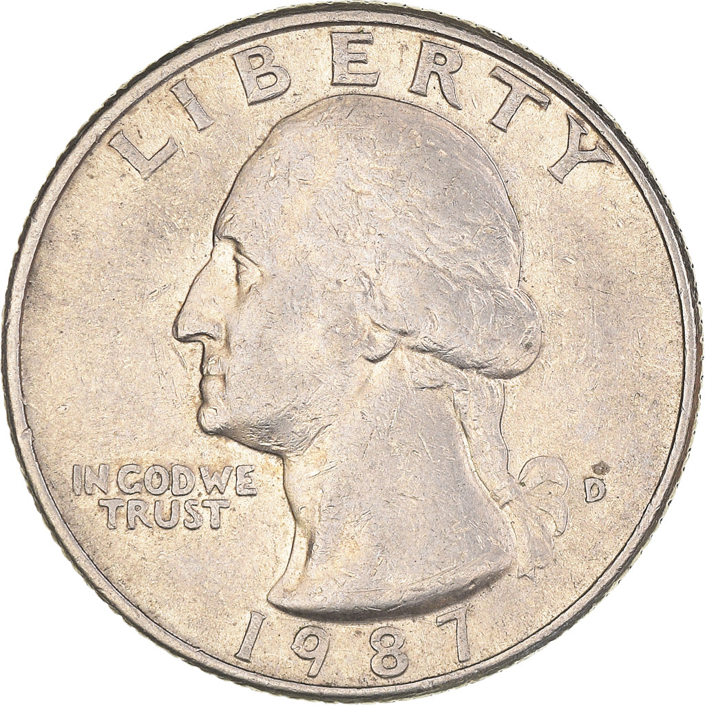 Coin, United States, Washington Quarter, Quarter, 1987, U.S. Mint, Denver