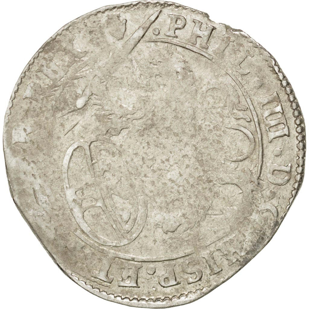 Coin, Spanish Netherlands, BRABANT, Escalin, 1645, Antwerp, VF(20-25), Silver