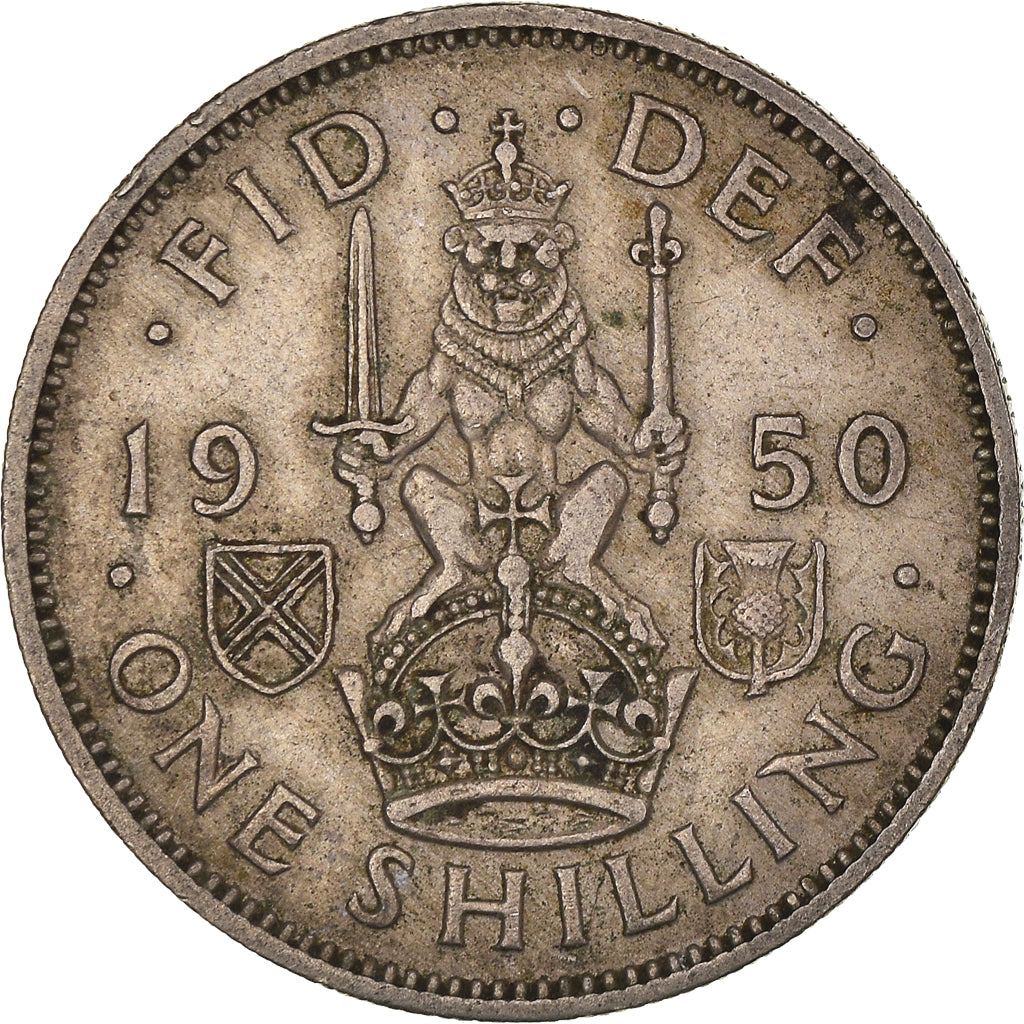 Coin, Great Britain, George VI, Shilling, 1950, EF(40-45), Copper-nickel, KM:876